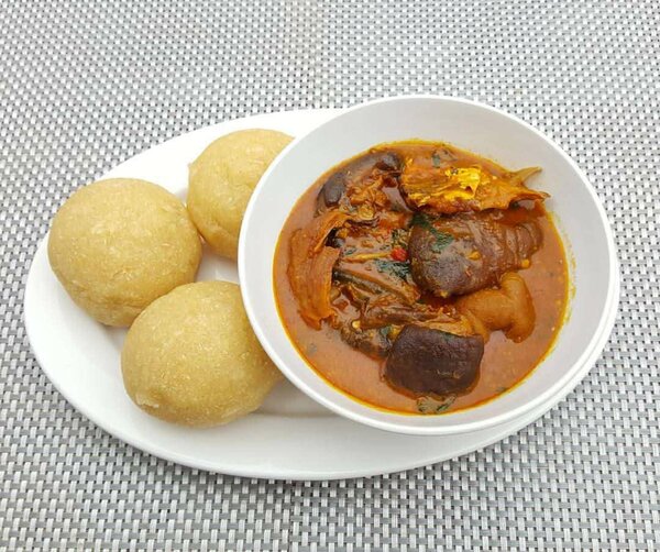Eba with ogbono soup