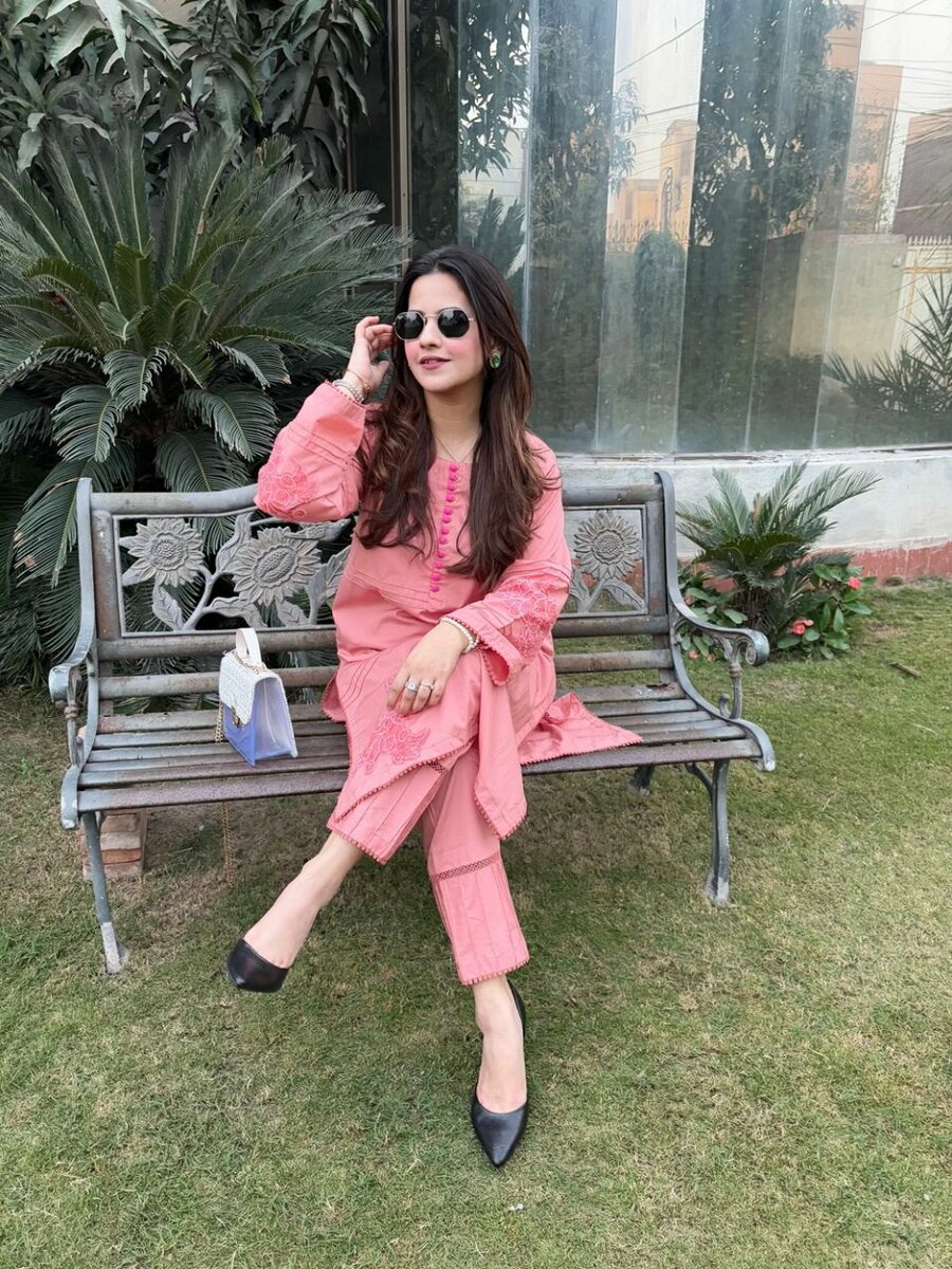 Hot Pink 2 Piece Embroidered Co Ord Set