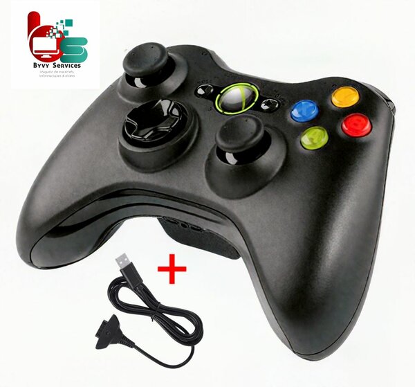 Manette Xbox 360 sans fil+cabl