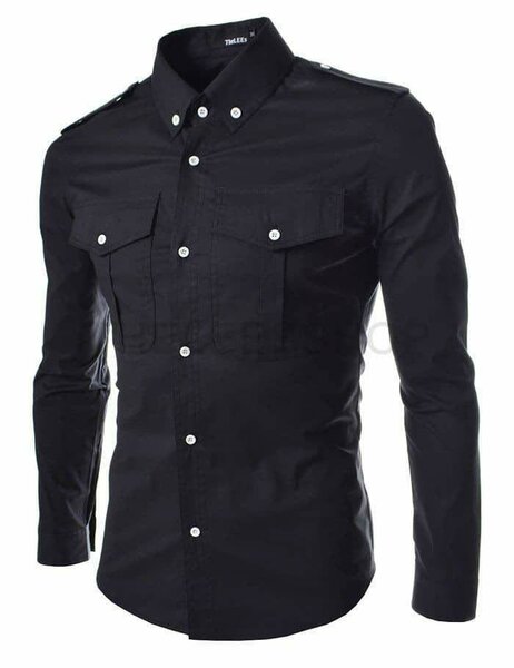 Chemise Noire Slim Fit Homme