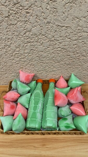 Jus fraise et menthe au lait