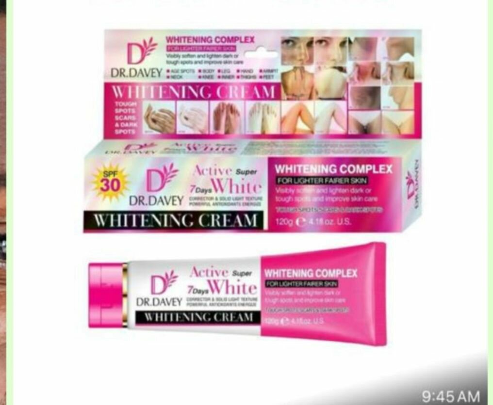 Dr. Davey whitening complex for dark knuckle, feet,thigh etc