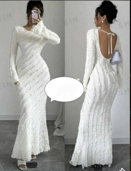 Robe longue blanche en dentelle