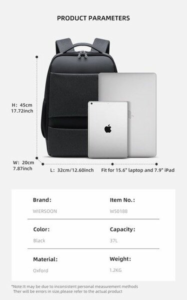 Sac à dos d'affaires Noir. Wiersoon