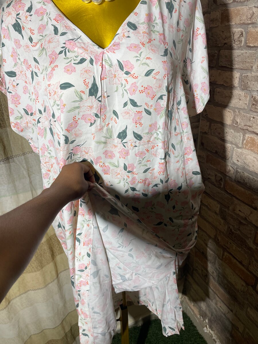 Robe longue fleurie en coton