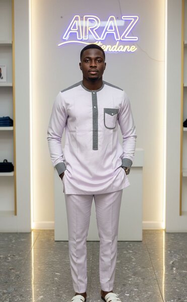 Tenue homme ARAZ blanc et gris