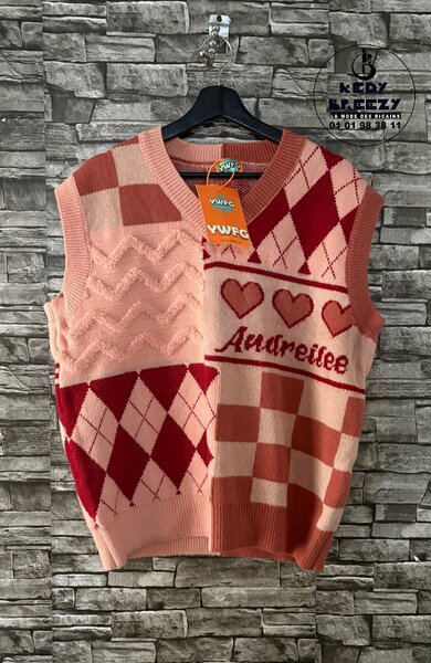 Chic Gilet en Maille Patchwork