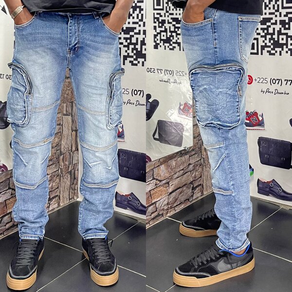 Jeans cargo style décontracté