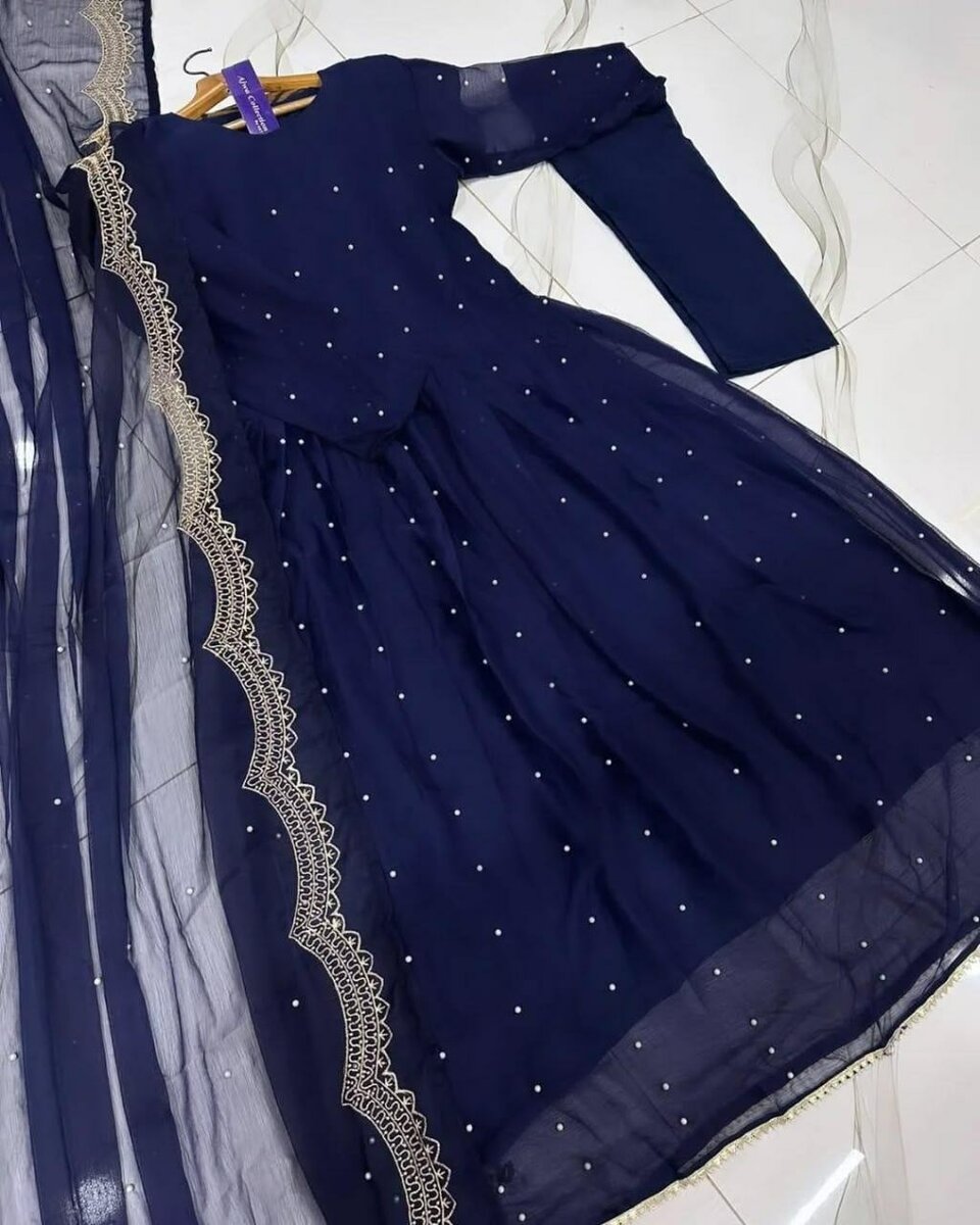 Embroidery chiffon Maxi