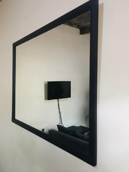 mirror in black frame 122x80cm