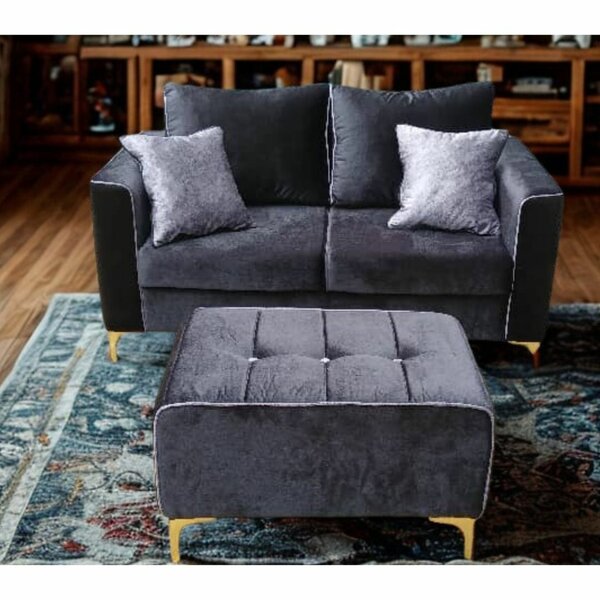 Modern Velvet Sofa with Ottoman
