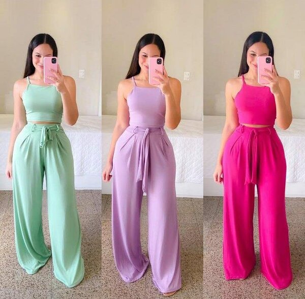 Women's Crop Top & Pants Set