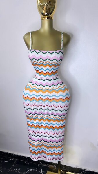 Robe moulante multicolore