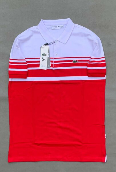 Polo rouge et blanc pour hommes