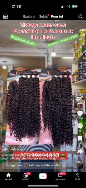 Extensions tissage water wave