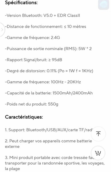 Enceinte bluetooth TG