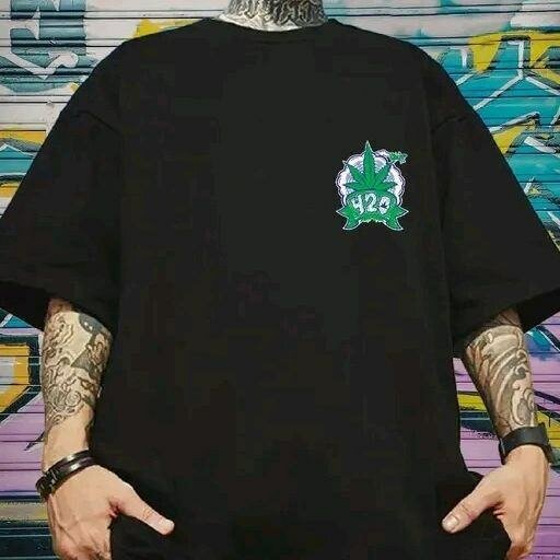 T-shirt homme noir avec logo 420