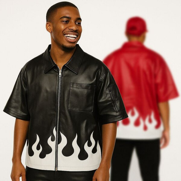 Veste en skaï pour homme