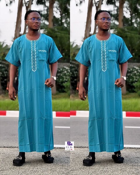 Chemise africaine homme bleu