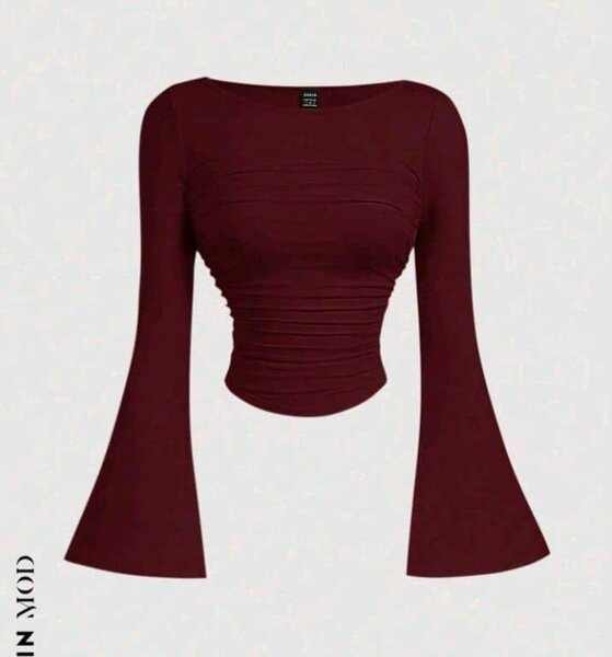 Haut à manches cloche bordeaux