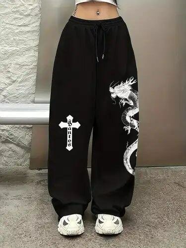 Pantalon de jogging noir dragon