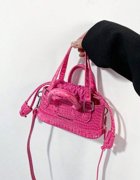 Mini sac à main en relief croc