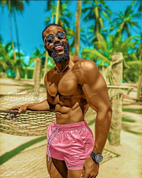 Digital painting portrait and frames