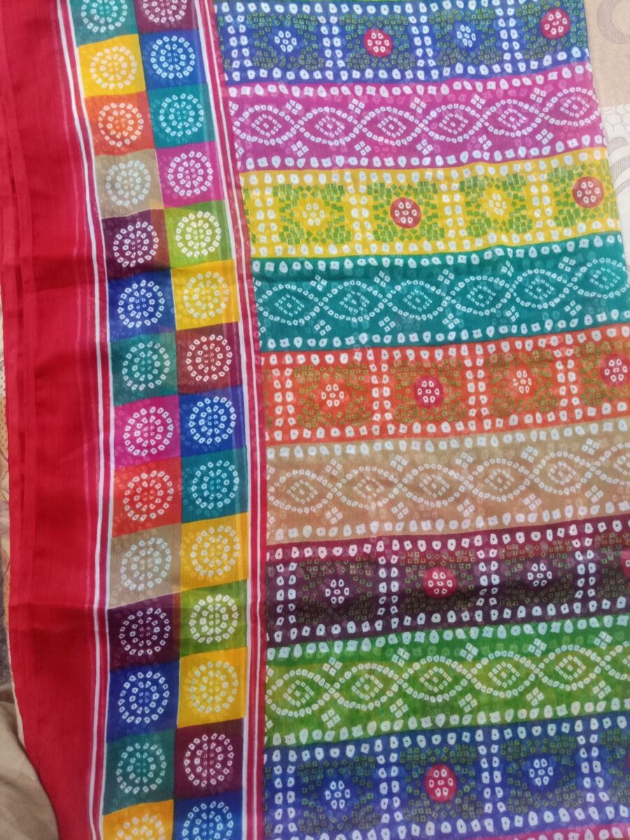 Printed Chiffon Dupatta For Women Ladies  Multi