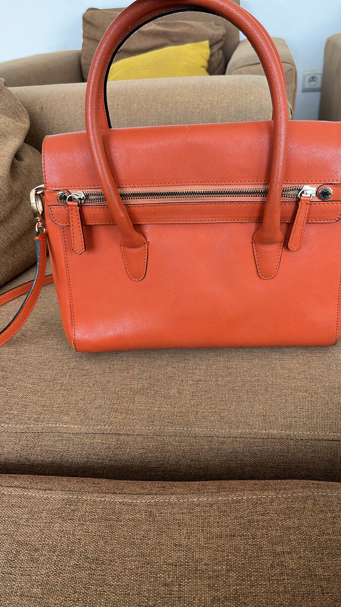 Sac à main en cuir orange