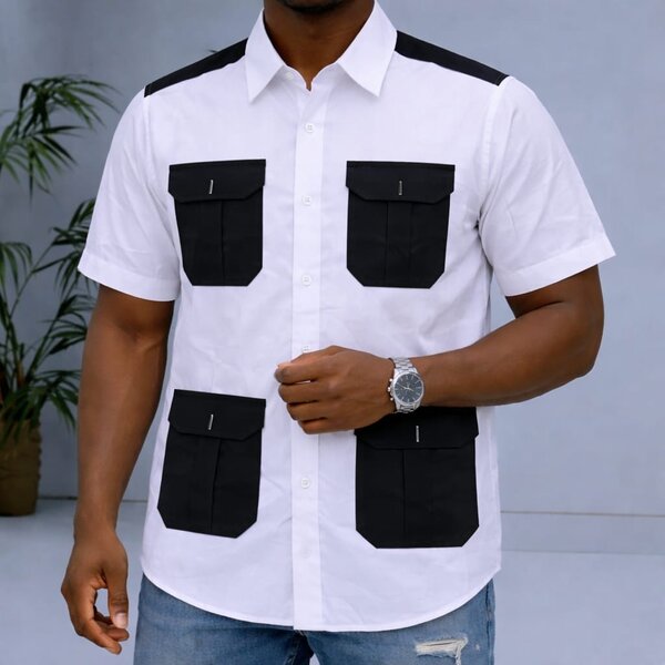 Chemise homme avec poches cargo