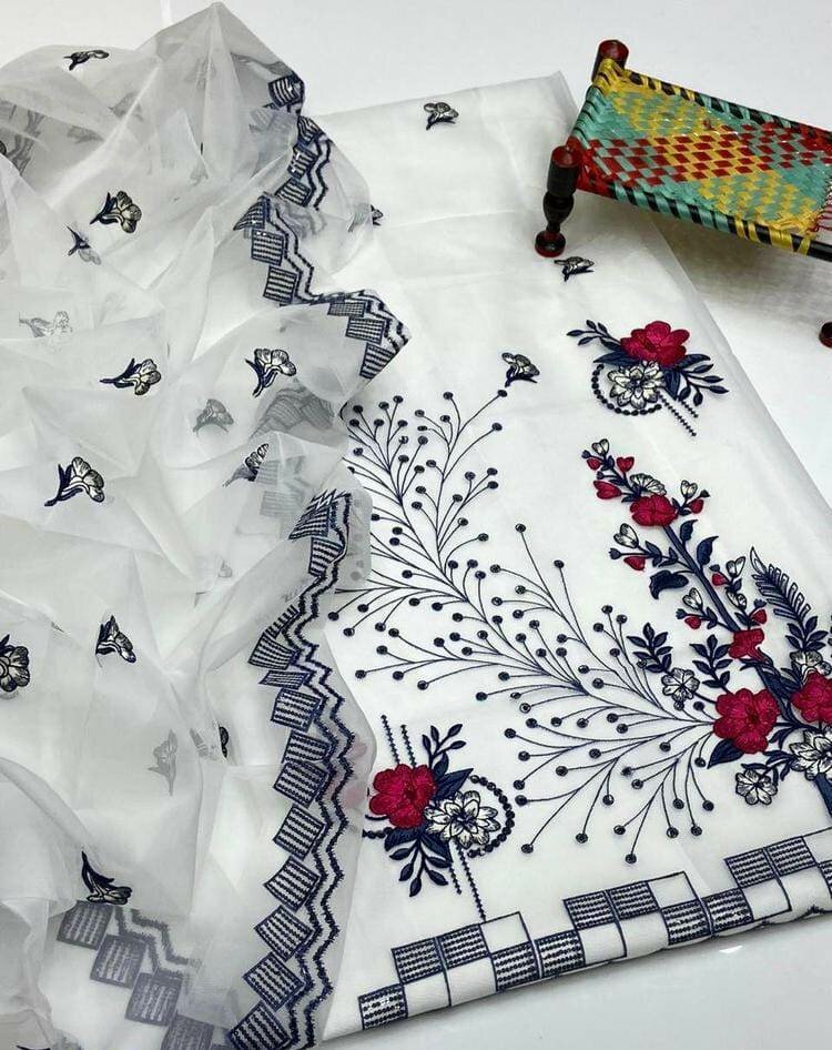 3 PCs unstitched women's suit