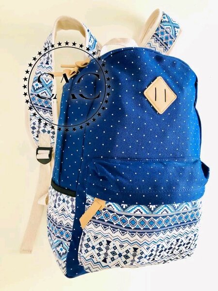 Sac à dos ethnique bleu