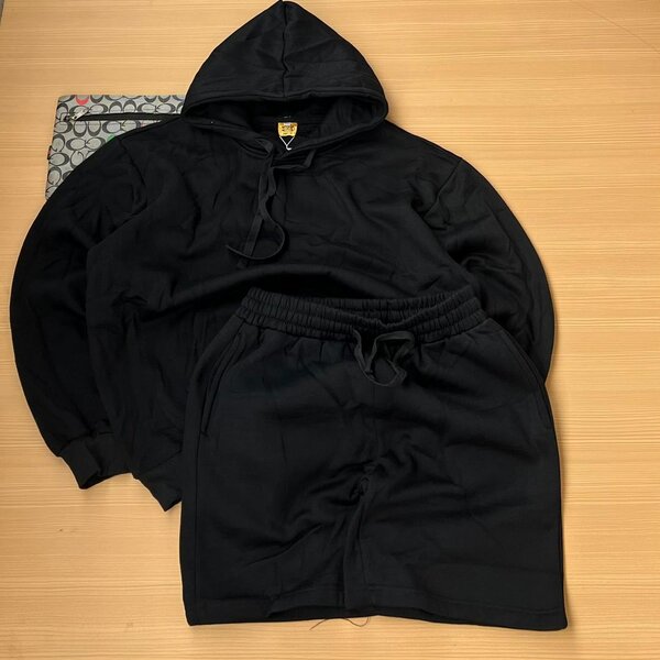 Plain hoodies top and down