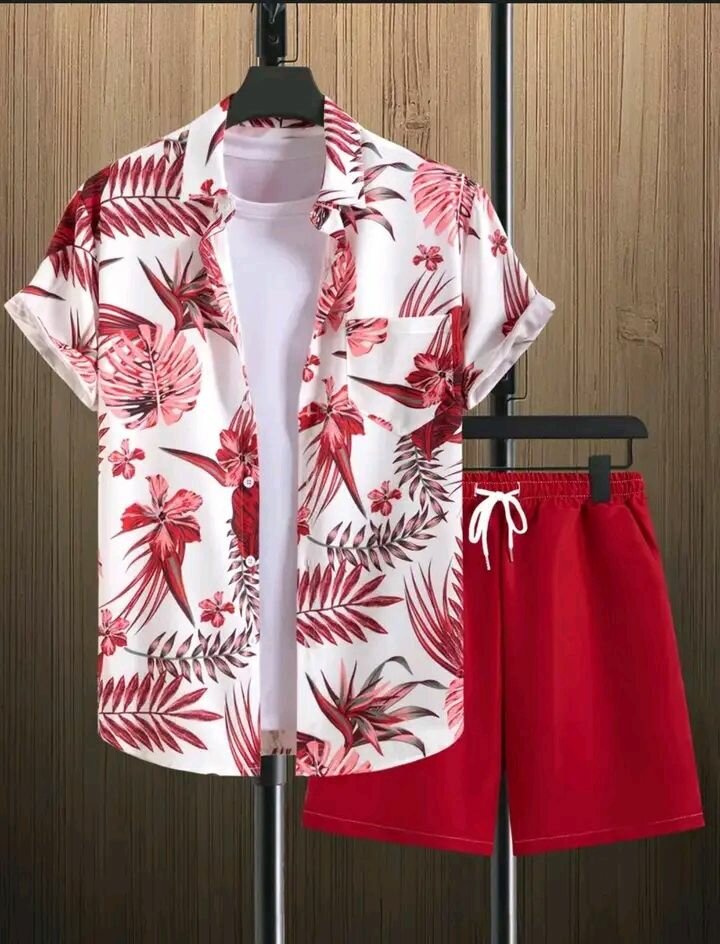 Ensemble chemise hawaïenne et short