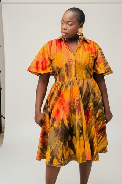 Robe imprimée ethnique colorée