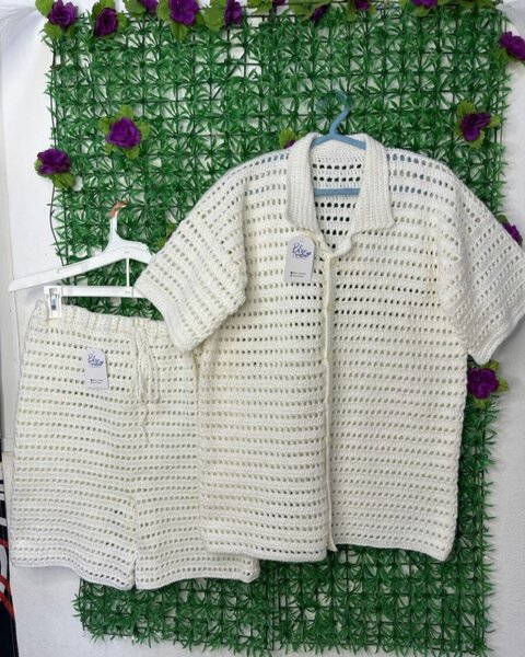 Ensemble crochet été blanc
