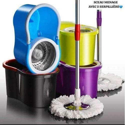 Balai à franges avec seau rotatif