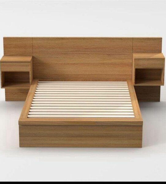 Lit moderne en bois avec rangements