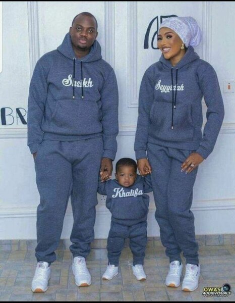 Ensemble survêtement famille gris personnalisé