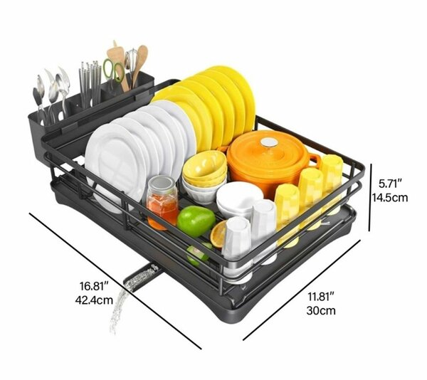 SINGLE LAYER KITCHEN DISH RACK STAINLESS STEEL COUNTERTOP SI