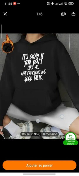 Sweat capuche tendance unisexe