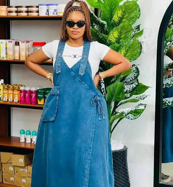 Combinaison en jean longue pour femme