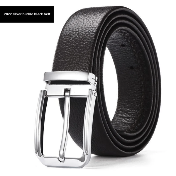 Ceinture en cuir boucle argentée