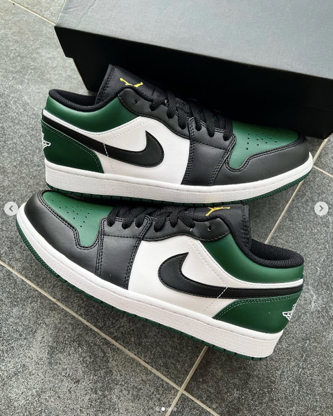 Кроссовки Air Jordan 1 low зеленый,черный,белый