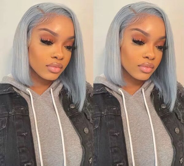 Coupe carré lace frontale gris