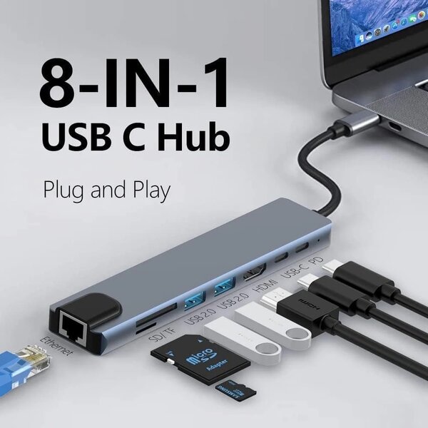 Adaptateur USB-C 8-en-1