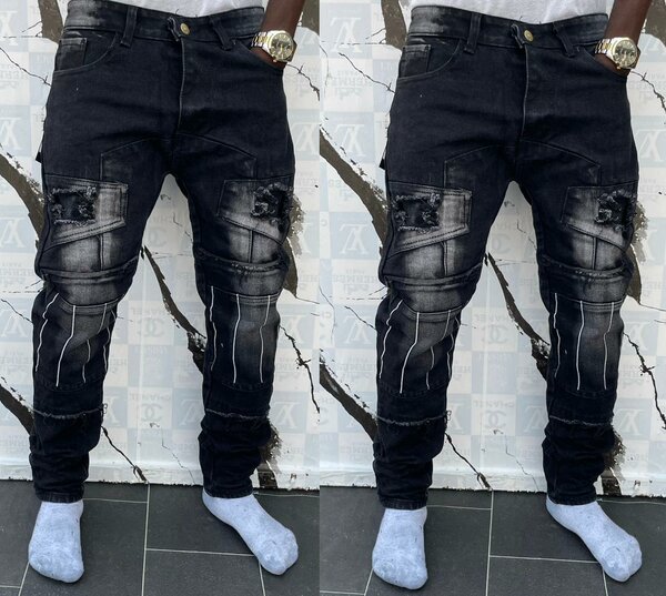 Jeans déchirés homme noir