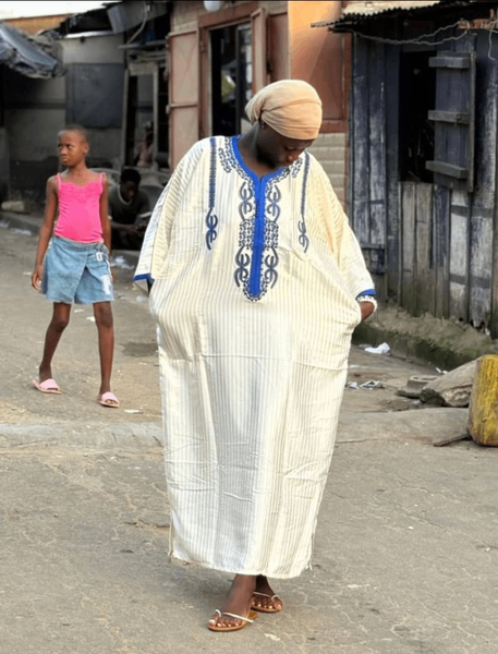 Boubou blanc avec broderie