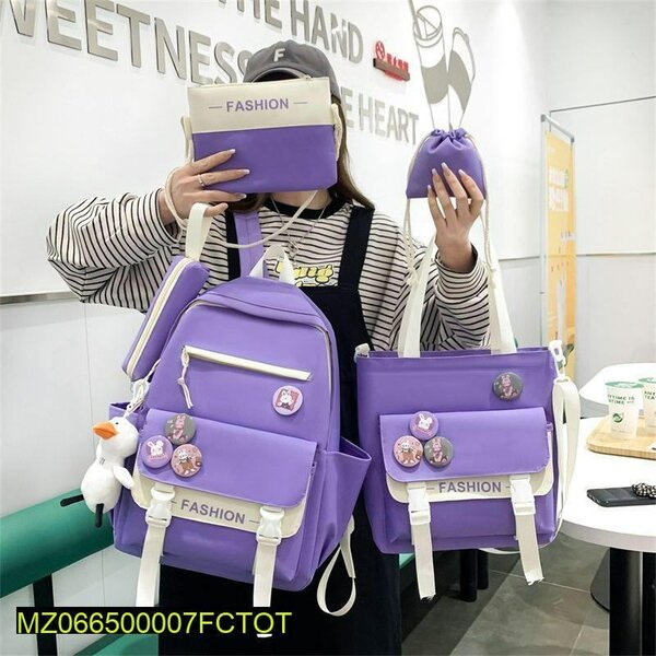 Multipurpose Black Backpack Set - 4 Pcs Including Chest