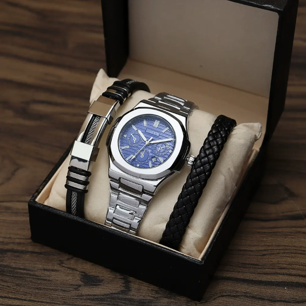 Montre homme avec bracelet en acier